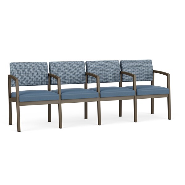 Lesro Lenox Steel 4 Seat Tandem Seating Metal Frame, Bronze, RS Rain Song Back, MD Titan Seat LS4103 - main